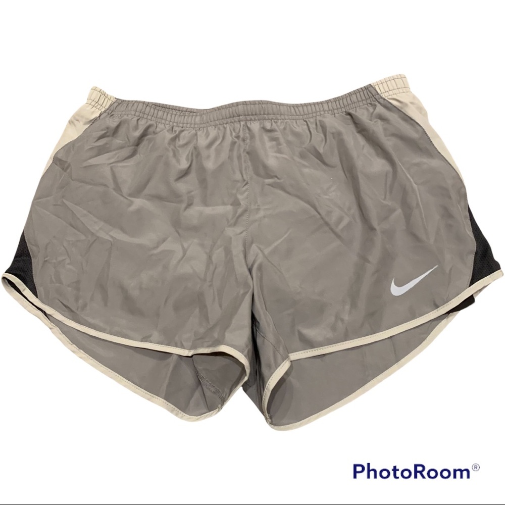 Nike Dri-Fit Tempo running athletic shorts nylon mesh gray / light gray Medium